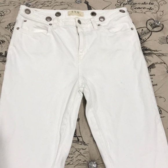 FREE PEOPLE Belt Our Crop Bootcut Jeans In Ivory - Picture 3 of 8